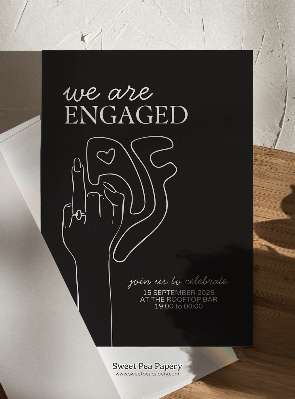Engaged AF Invite & Welcome Board Set