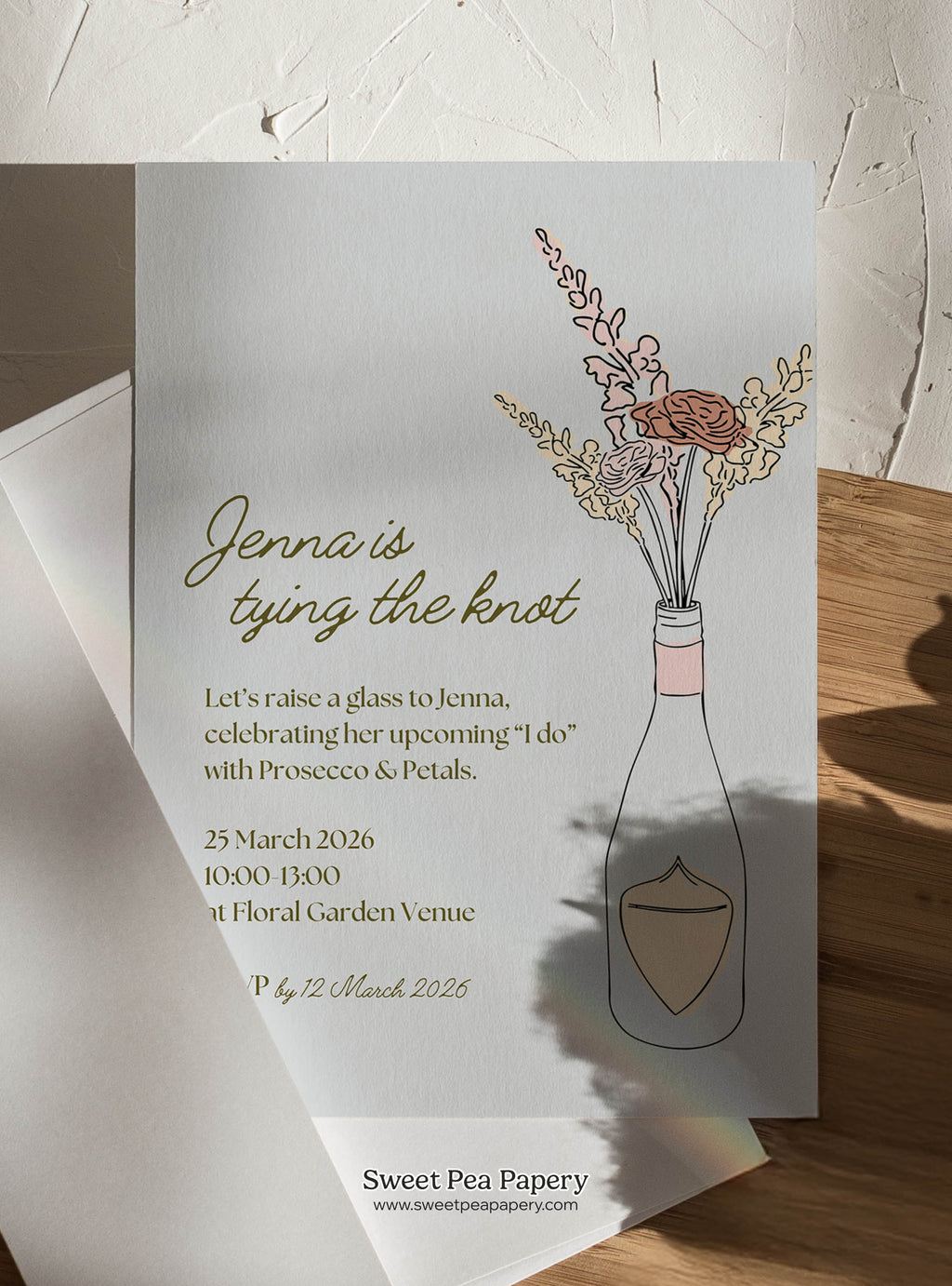 Petals & Prosecco Invite & Welcome Board Set
