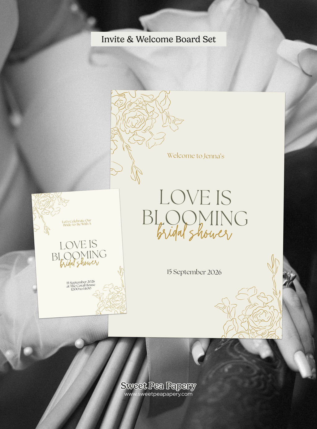 Love is Blooming Invite & Welcome Board Set