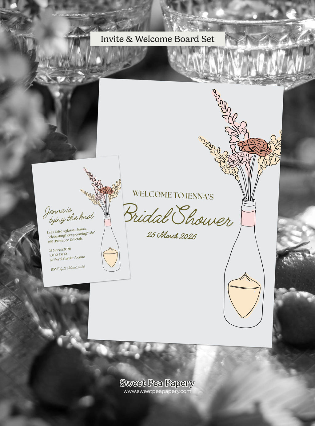 Petals & Prosecco Invite Set