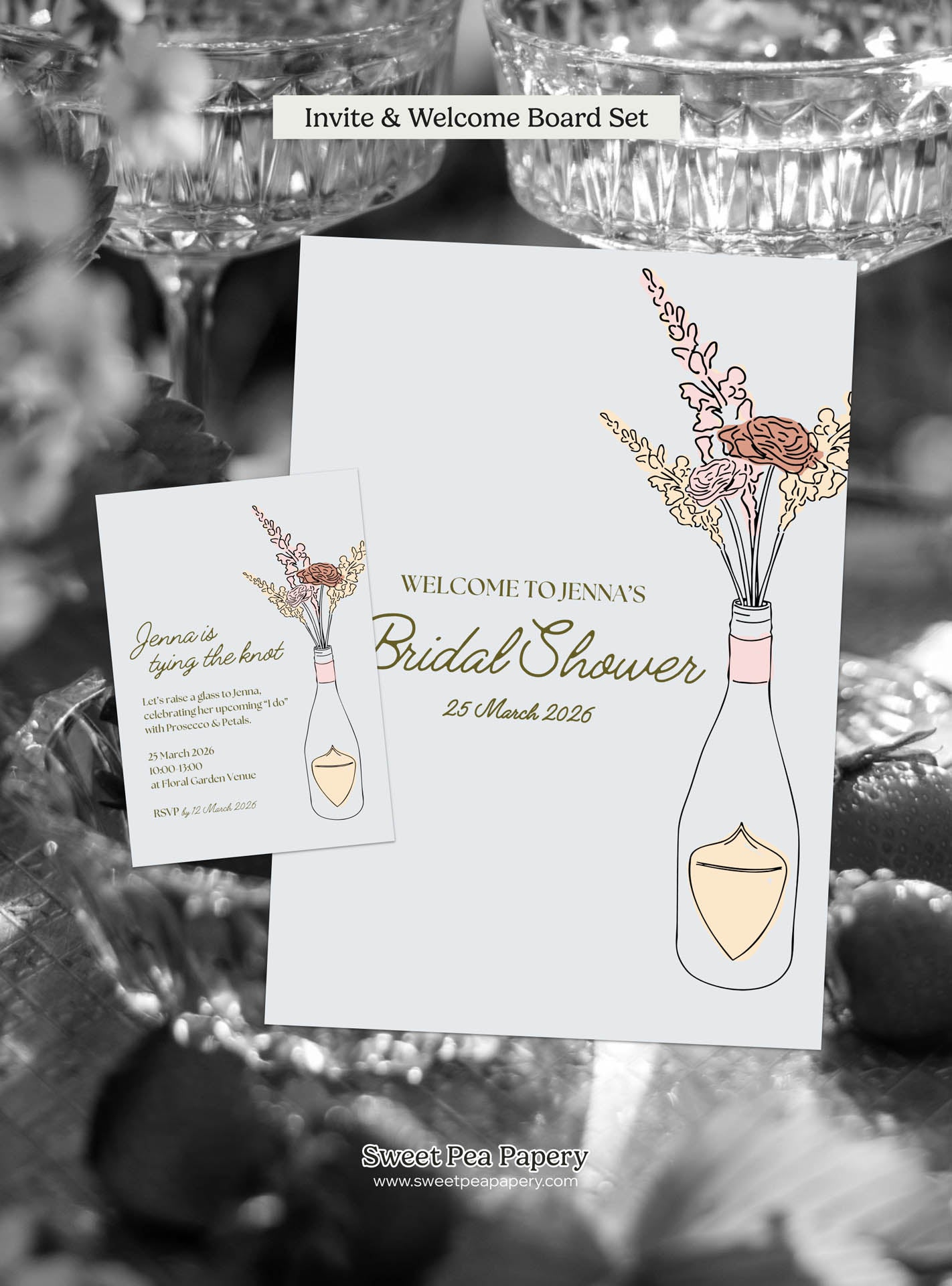 Petals & Prosecco Invite Set