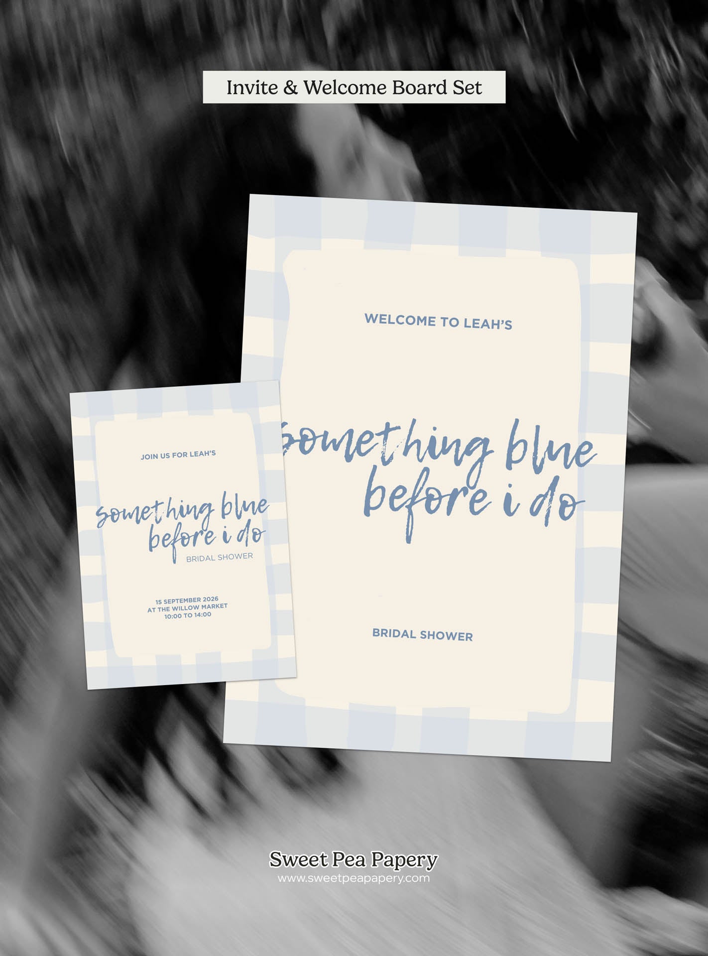 Something Blue Before 'I Do' Invite Set