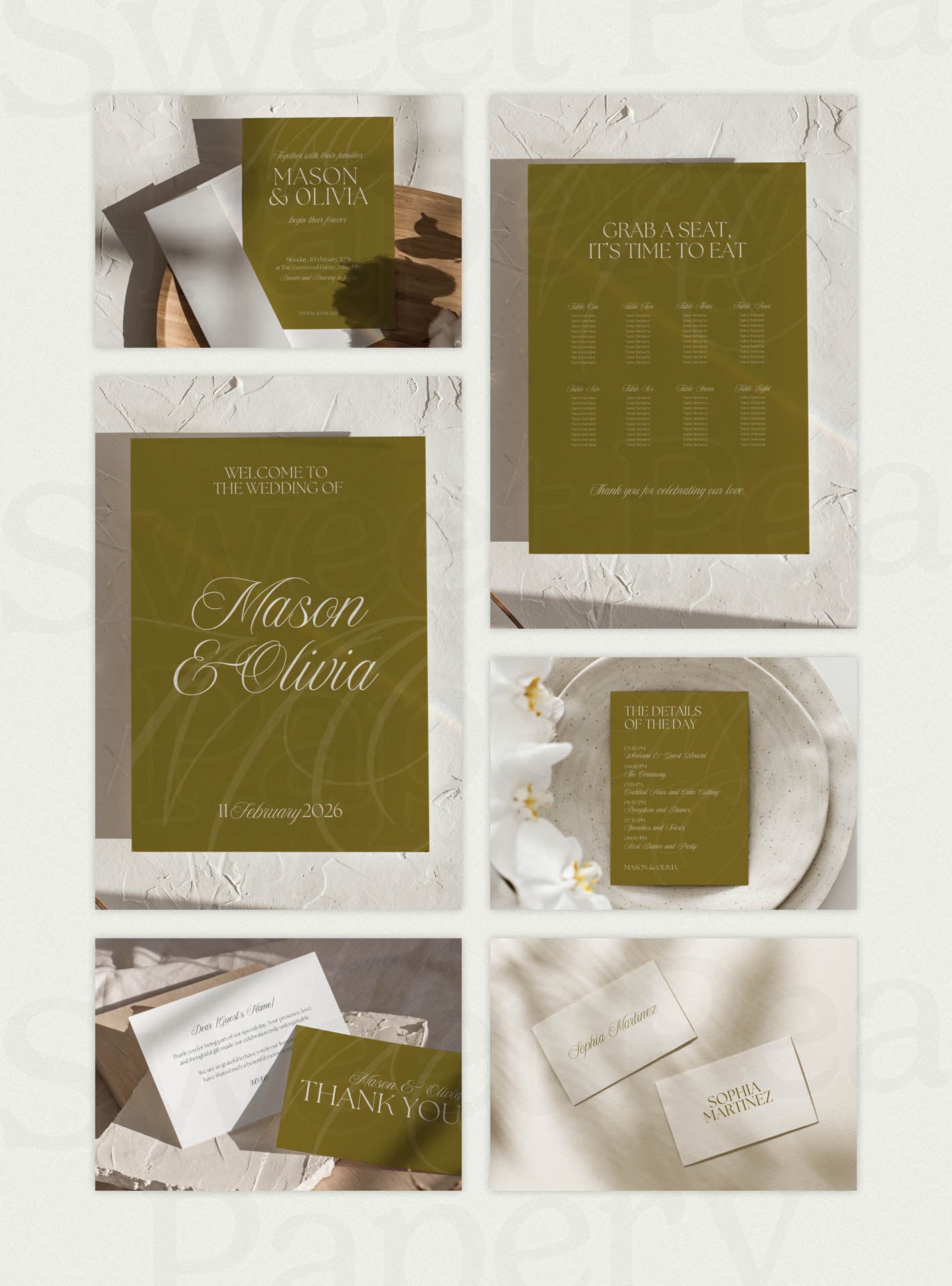 Evermore wedding stationery grid showing save the dates, rsvps, wedding vow cards, beautiful wedding stationery from premium stationery stores, canva templates and canva designs for gift wedding moments and wedding and wedding storytelling