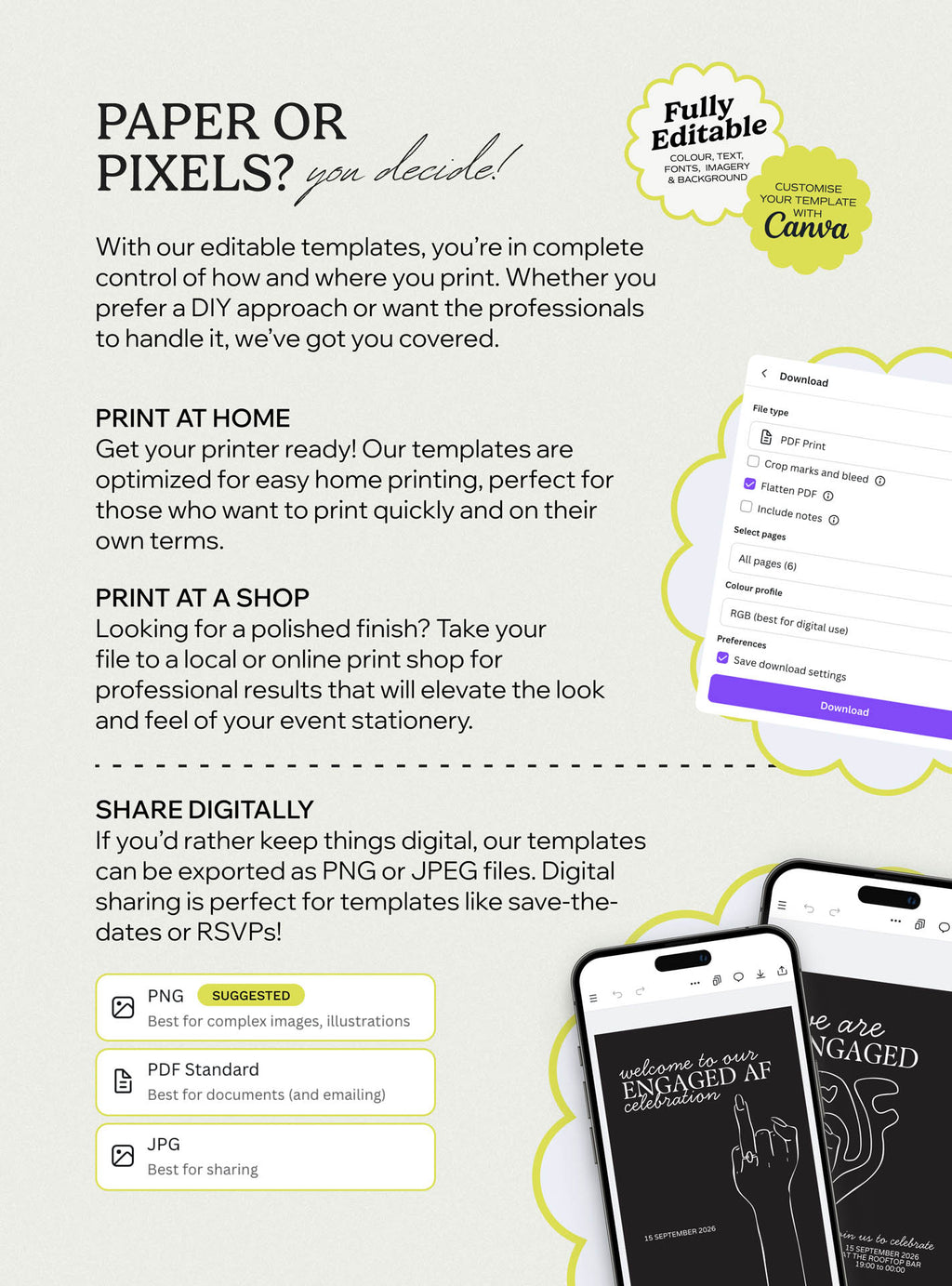 Engaged AF Invite & Welcome Board Set