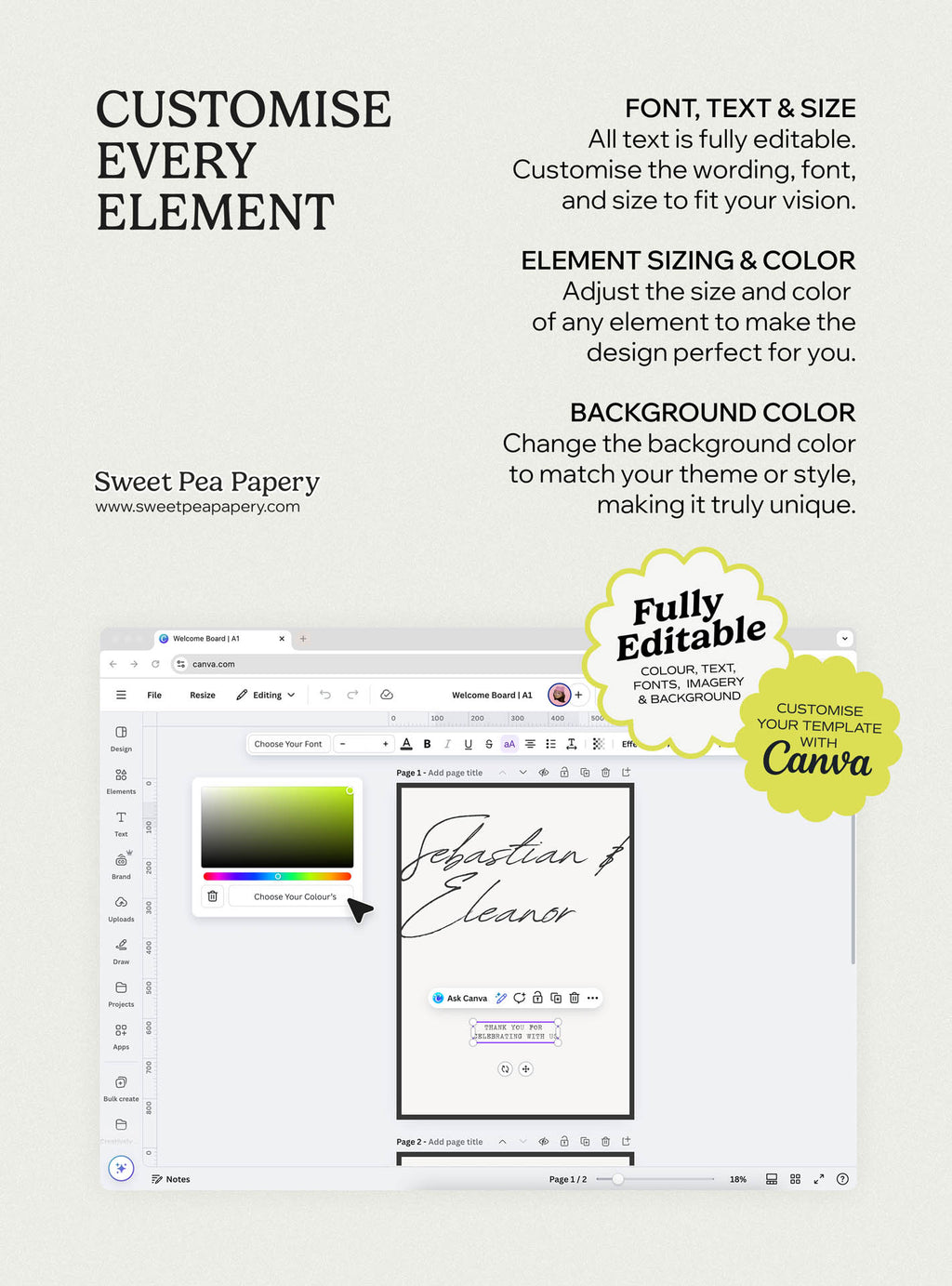 Customisable wedding stationery shown inside Canva featuring wedding vow text, bridal vow wording, save the dates, rsvps, canva templates and canva designs, ideal for a gift wedding and beautiful wedding stationery store experience.