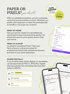 Paper or pixels wedding stationery option featuring save the dates, rsvps and wedding vow designs exported for print or digital sharing, a gift wedding stationery solution using canva templates and canva designs for a beautiful wedding day.