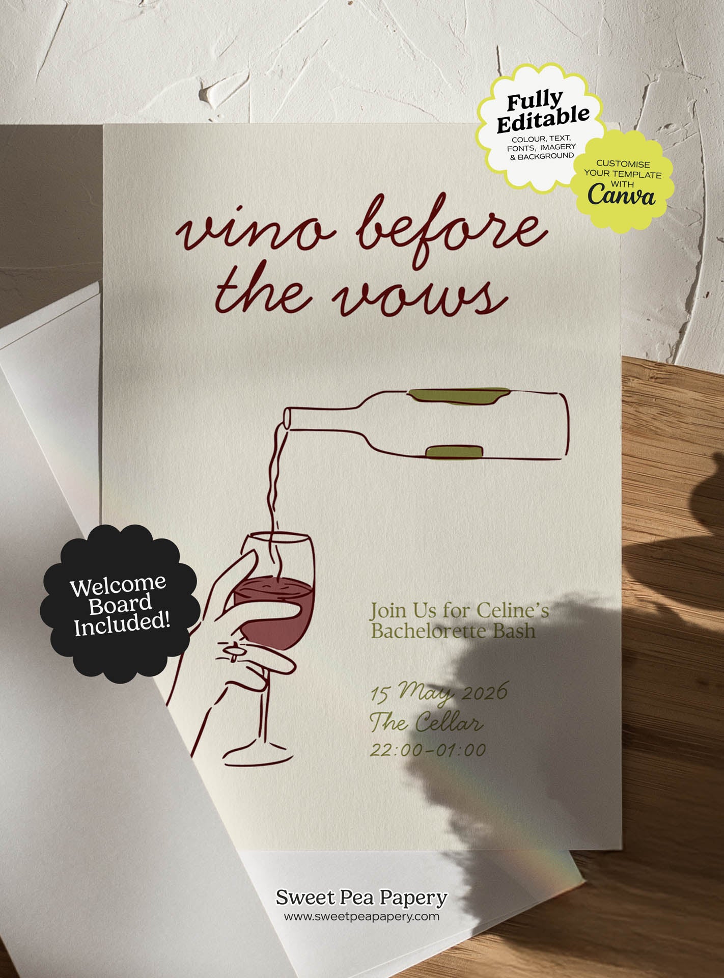 Vino before Vows Invite Set