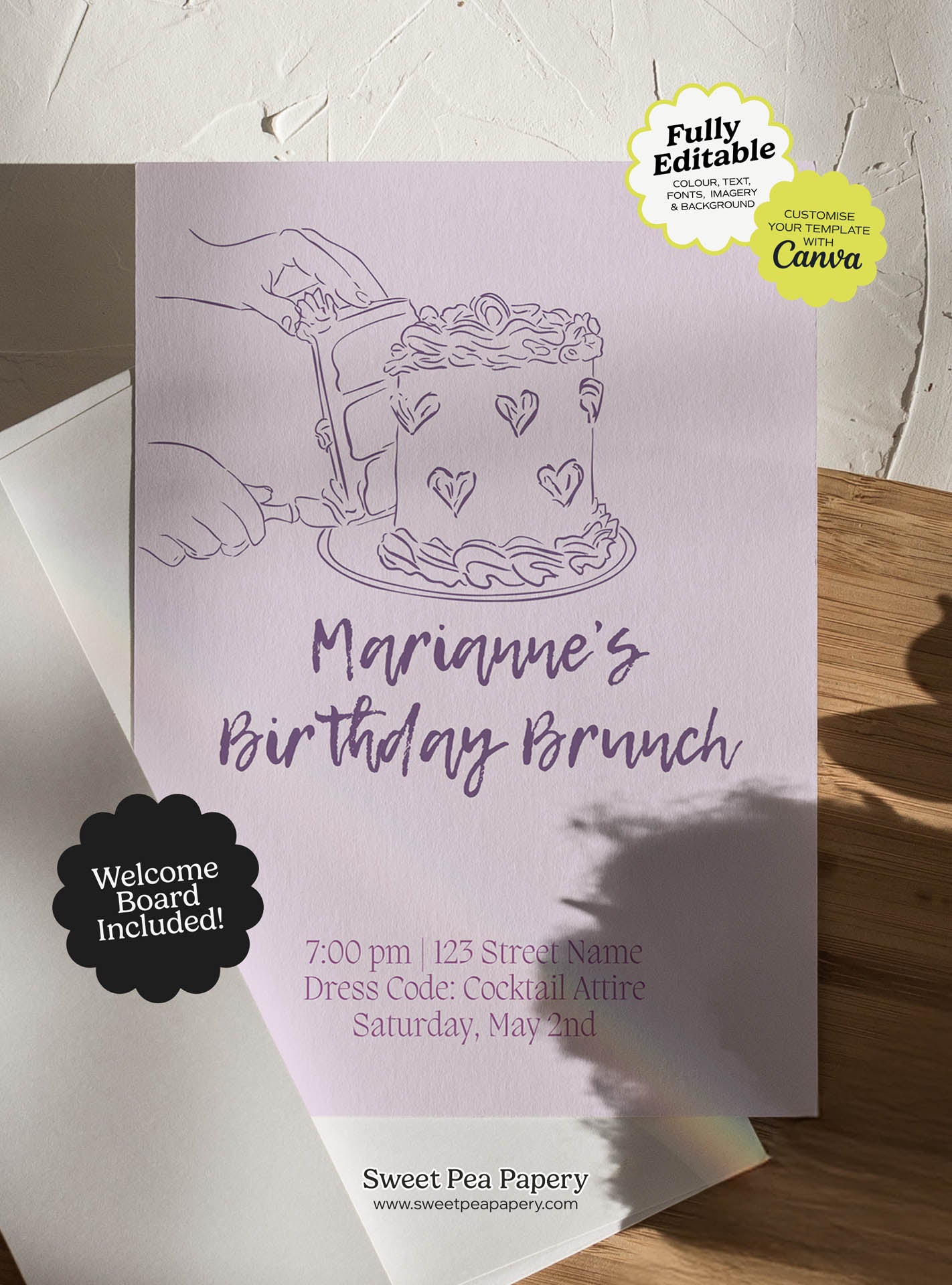 Lilac Slice Invite Set