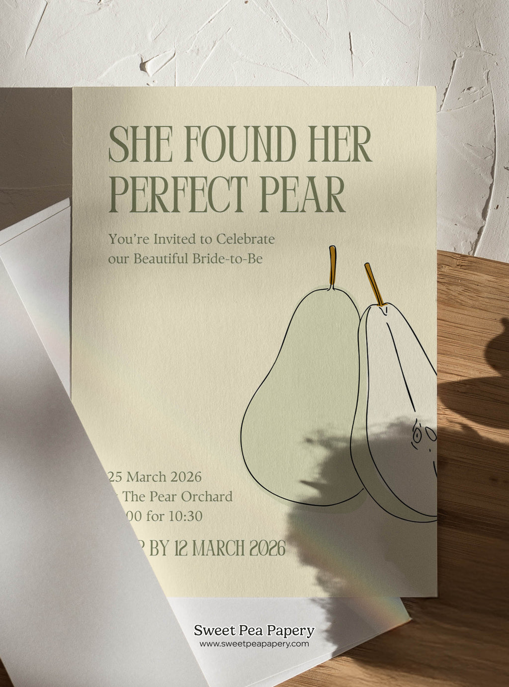 The Perfect Pear Invite & Welcome Board Set