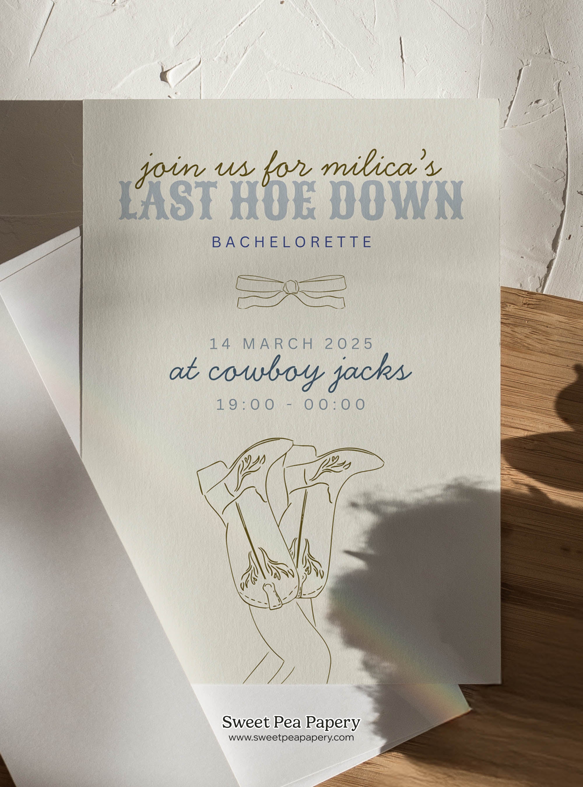 Last Hoe Down Invite & Welcome Board Set
