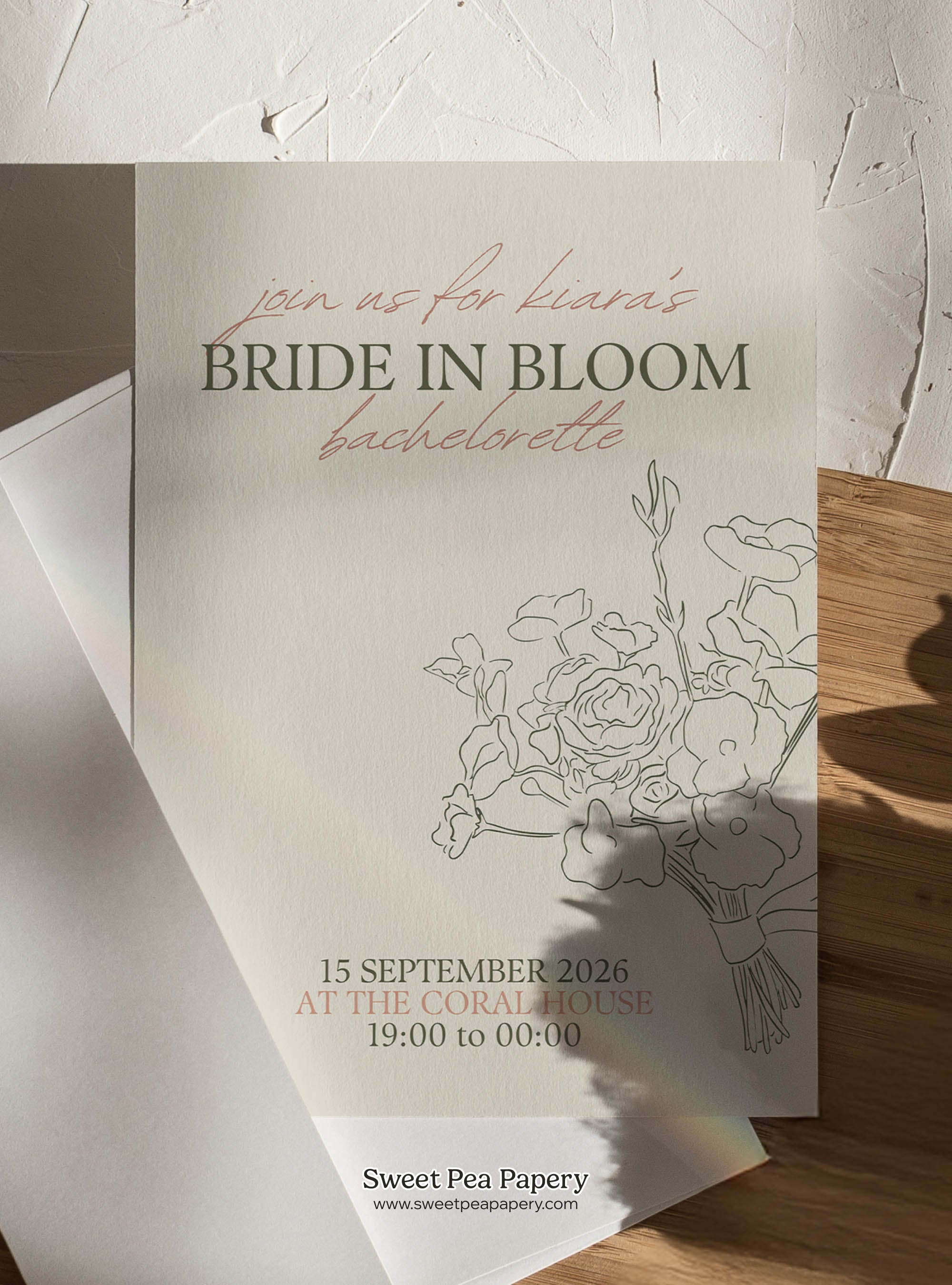 Bride in Bloom Invite & Welcome Board Set