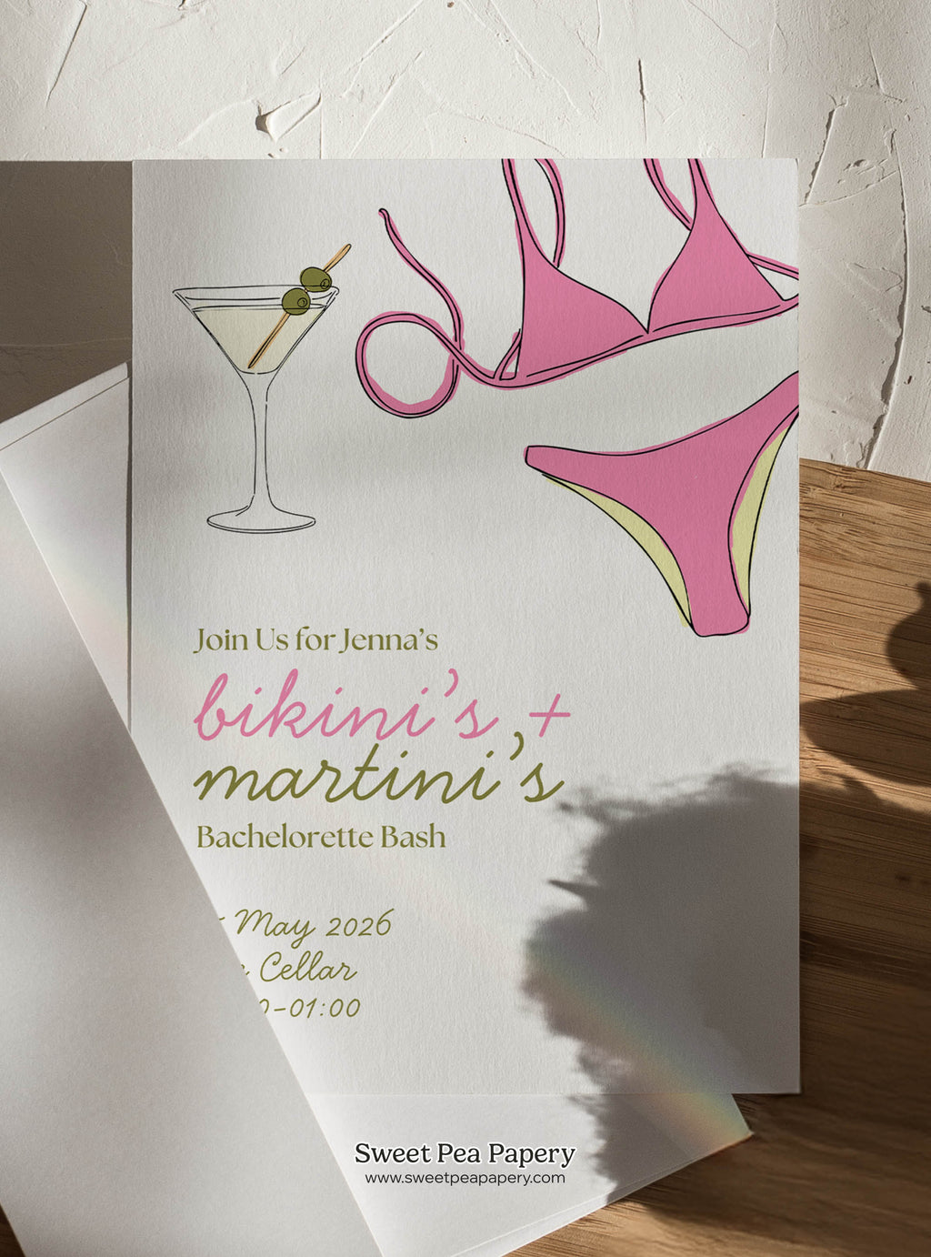 Bikinis & Martinis Invite & Welcome Board Set