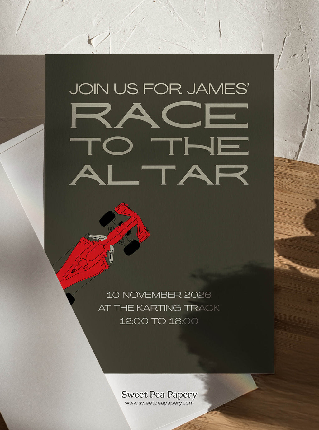 Race to the Altar Invite & Welcome Board Set
