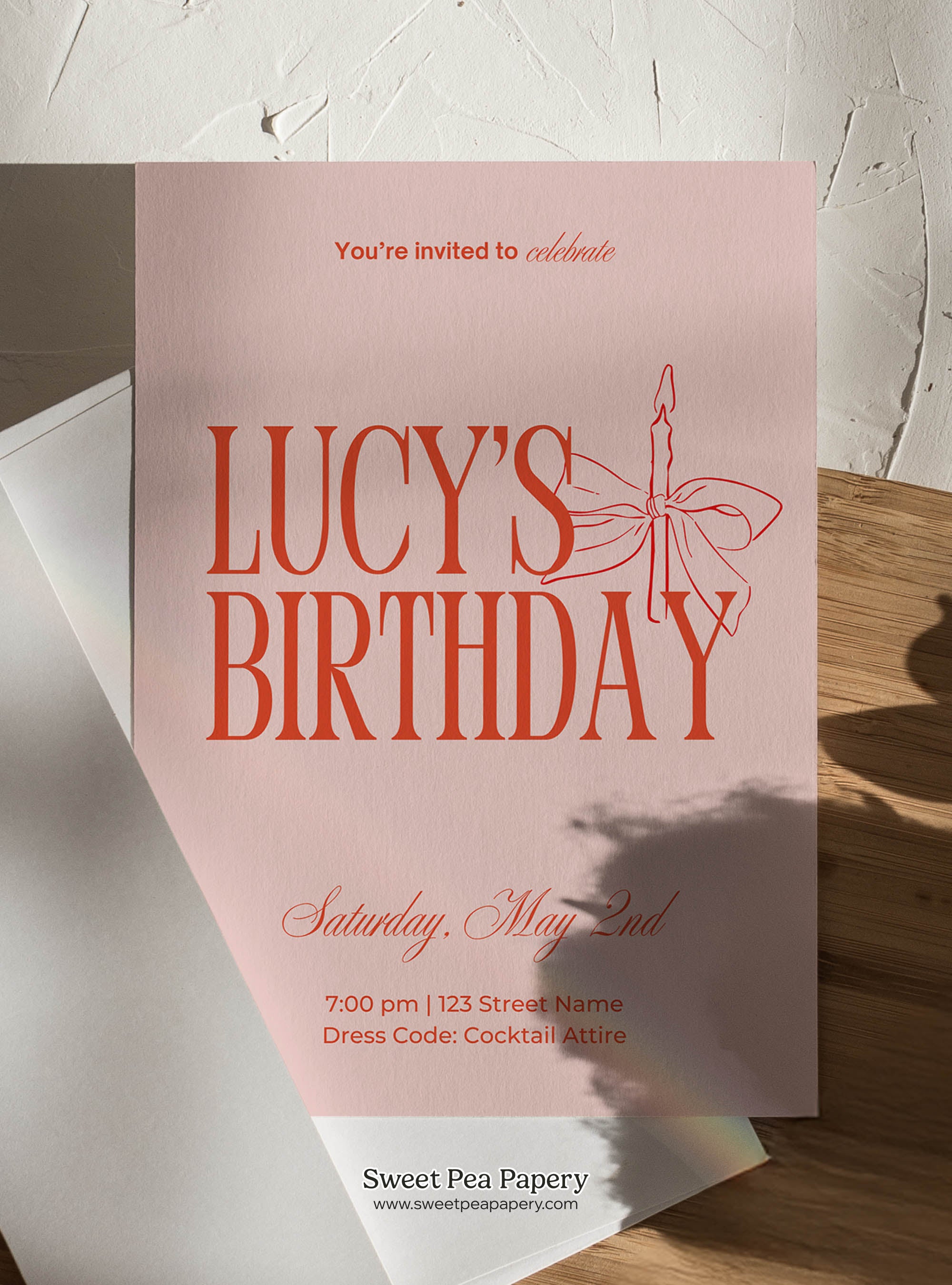 Berry Blush Invite & Welcome Board Set