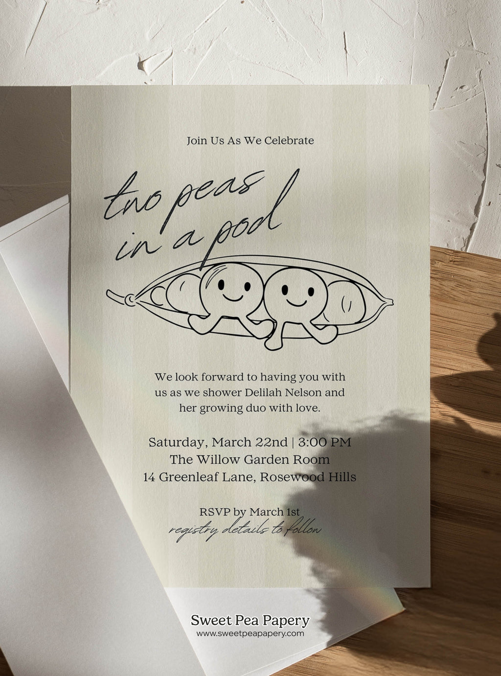 Two Peas in a Pod Invite & Welcome Board Set