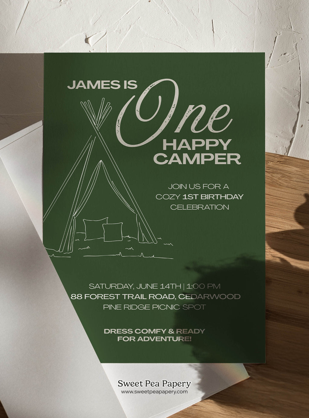One Happy Camper Invite & Welcome Board Set
