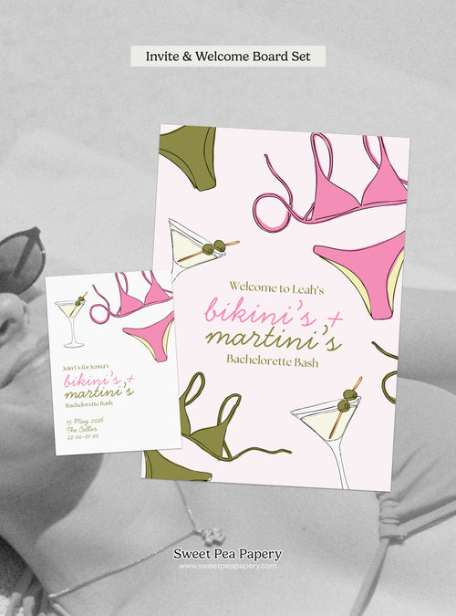 Bikinis & Martinis Invite Set
