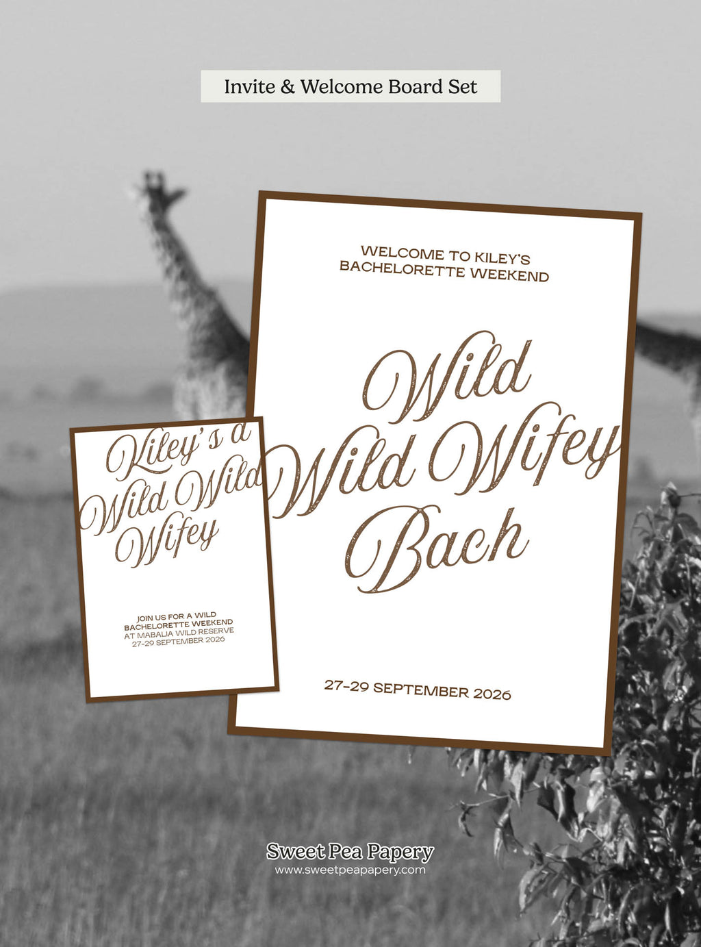 Wild Wild Wifey Invite & Welcome Board Set