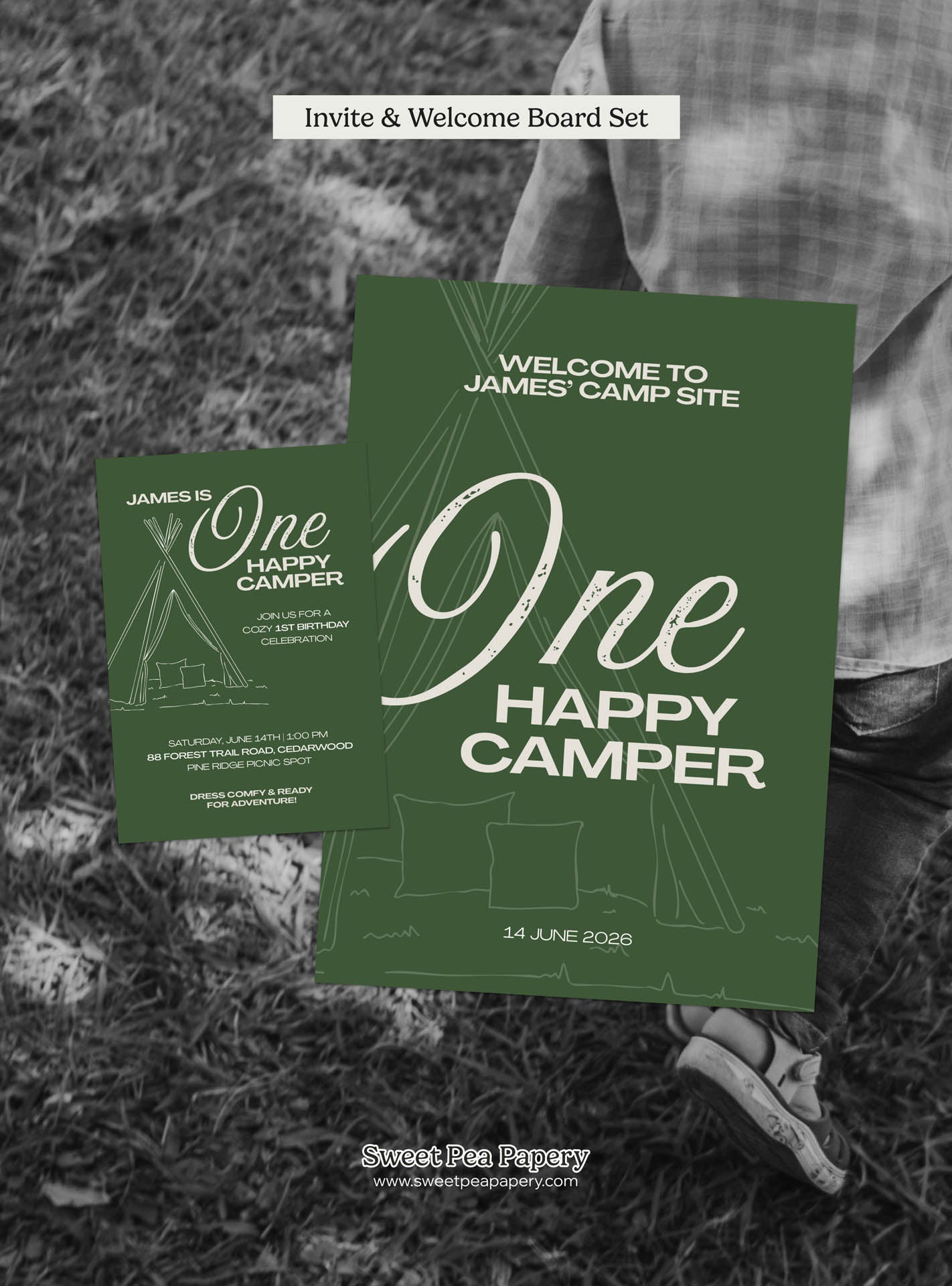 One Happy Camper Invite Set