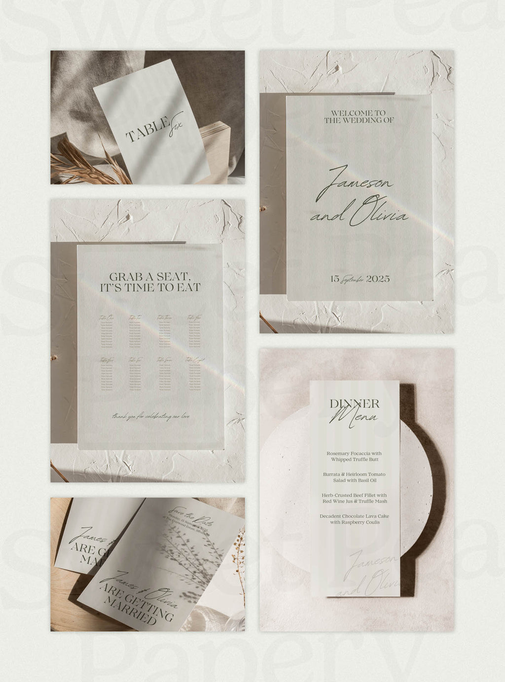 Save the dates and rsvps from a beautiful wedding stationery set, featuring wedding vow and bridal vow typography, gift wedding paper goods, the save the date layouts and canva templates designed for wedding and wedding events.
