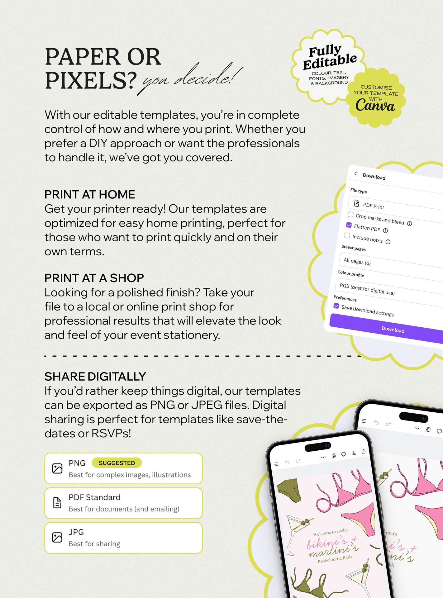 Bikinis & Martinis Invite Set