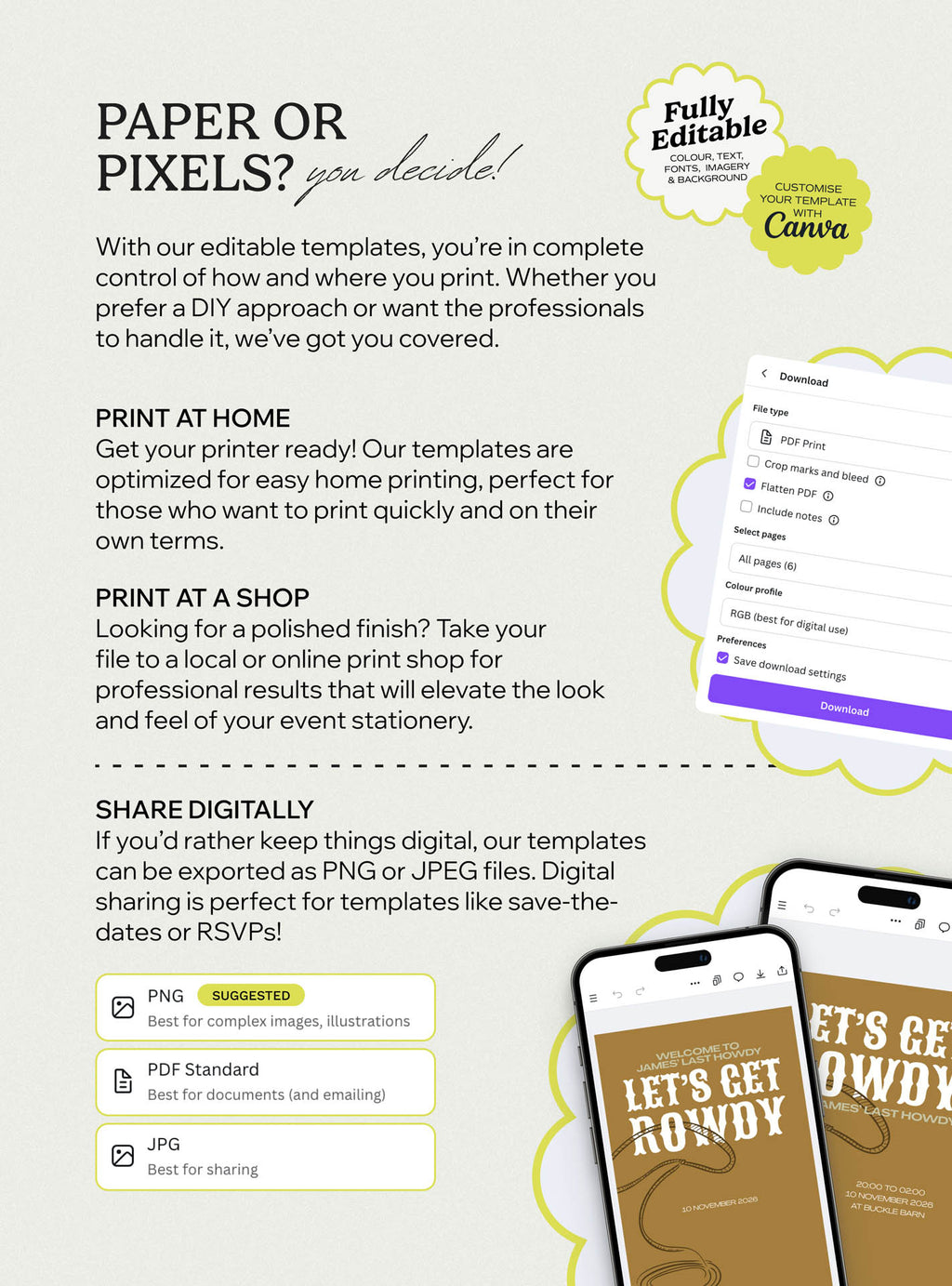 Let's Get Rowdy Invite Set