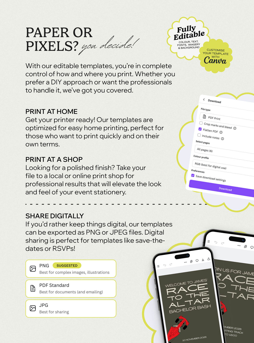 Race to the Altar Invite & Welcome Board Set