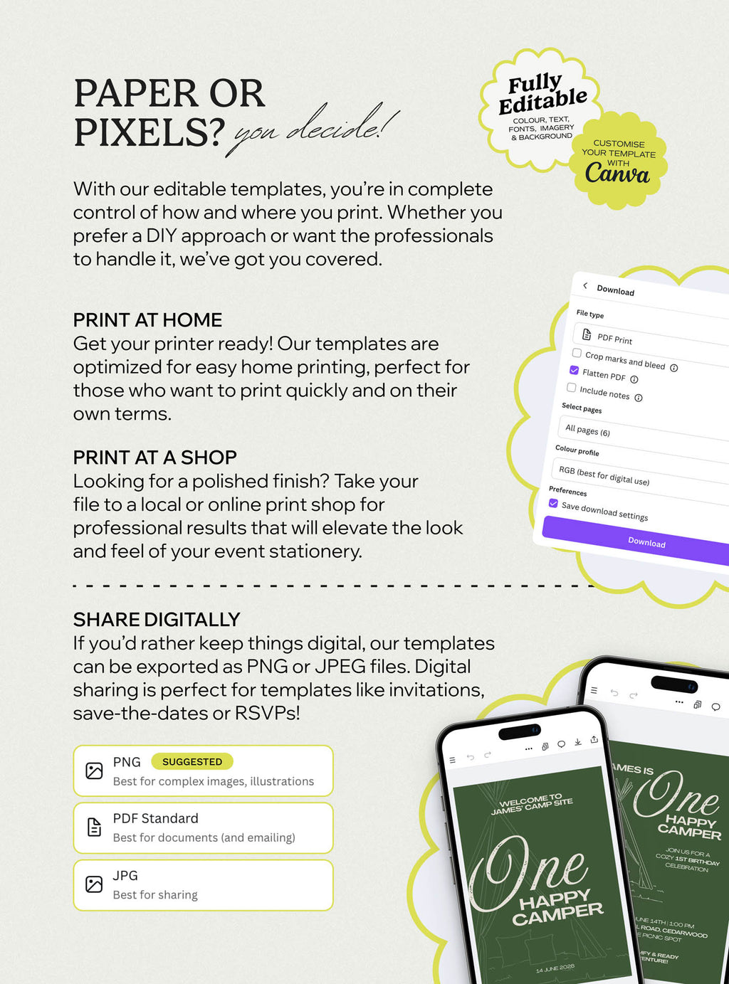 One Happy Camper Invite Set