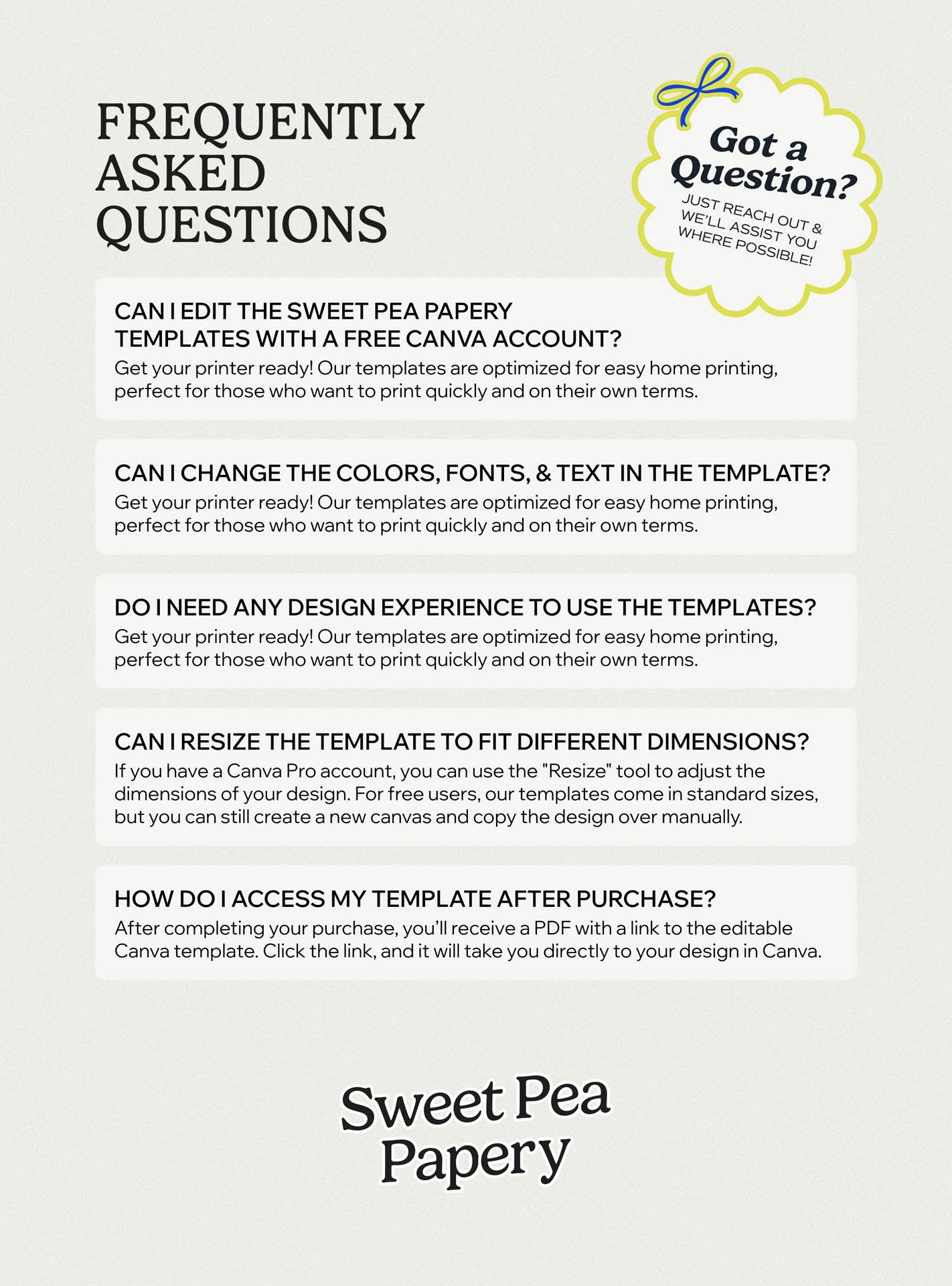 Sweet Pea Papery Gift Card