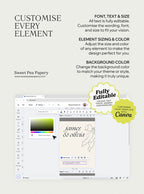 Customisable Noir & Linen wedding stationery edited in Canva, featuring save the dates, wedding vow text and bridal vow layouts, created as gift wedding templates using canva templates, canvas designs, templates.