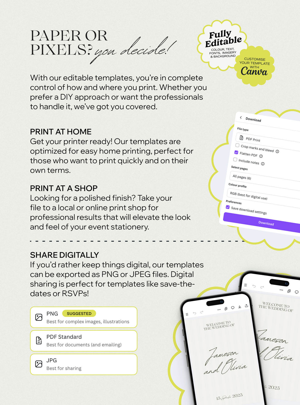 Paper or digital wedding stationery options featuring save the dates, rsvps and wedding vow designs, created for a beautiful wedding gift wedding setup, bridal vow moments, the save the date sharing and canva templates.