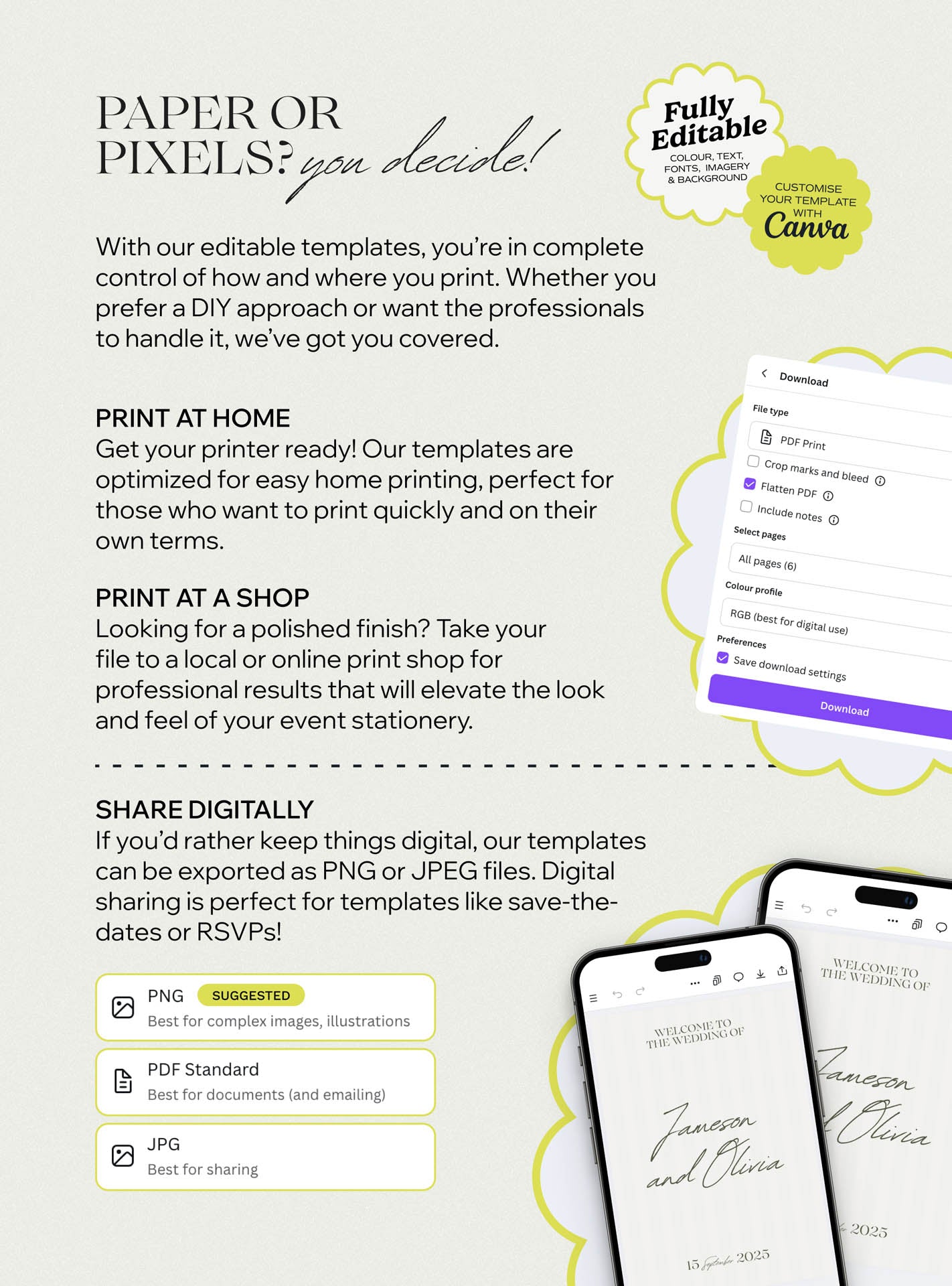 Paper or digital wedding stationery options featuring save the dates, rsvps and wedding vow designs, created for a beautiful wedding gift wedding setup, bridal vow moments, the save the date sharing and canva templates.