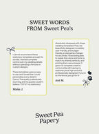 Customer testimonials for the Modern Boho Wedding Collection praising beautiful wedding stationery, save the dates, wedding vow and bridal vow templates, loved for gift wedding use, easy canva templates and love for story details.